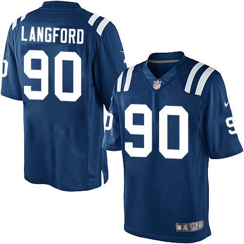 Youth Elite Kendall Langford Nike Jersey Royal Blue Home - #90 NFL Indianapolis Colts